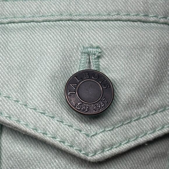 Talbots Petites Women’s Mint Green Denim Button-Up Jacket Size: Medium Petite - Picture 4 of 7